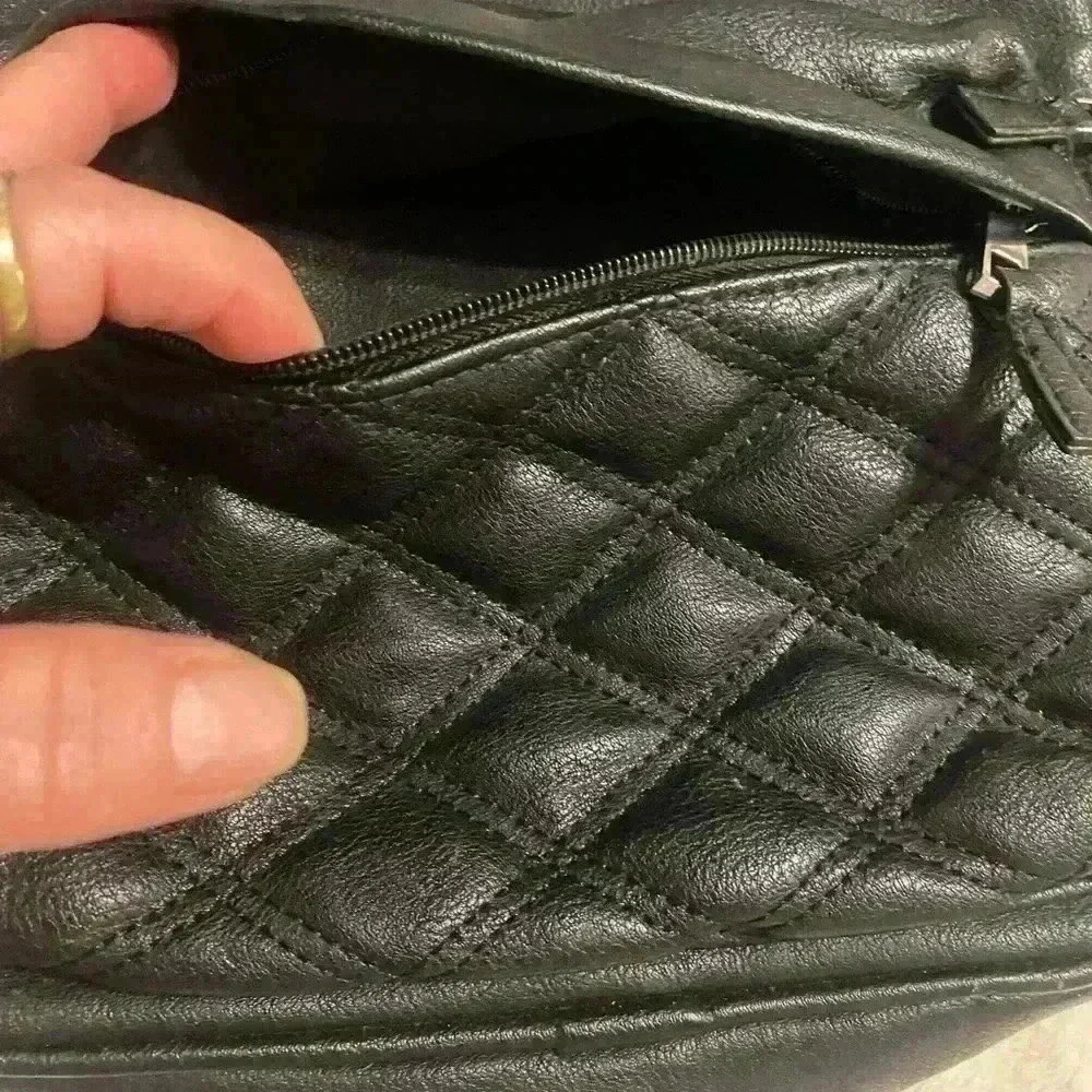 Claire’s Girls black quilted faux leather mini backpack bag